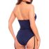 Costume Sexy da Poliziotta - Body con Reggicalze - Blu (S-L) 