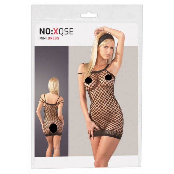 Miniabito Sexy Rete Trasparente - Nero (Taglia Unica S-L) 