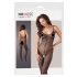 Bodystocking in rete di maglia aperta e seducente con scollature (nero)  - XL/XXL