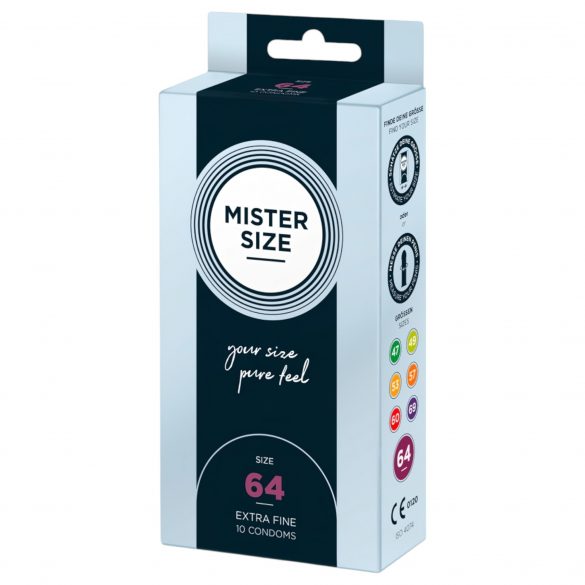 Preservativi Ultra-Sottili Mister Size - 64 mm (Confezione da 10) 