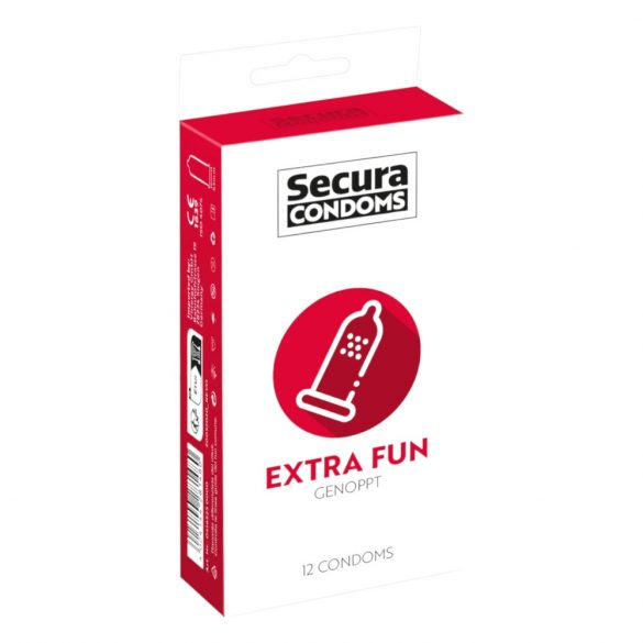 Secura Extra Fun - preservativo a puntini - 53mm (12pz) 