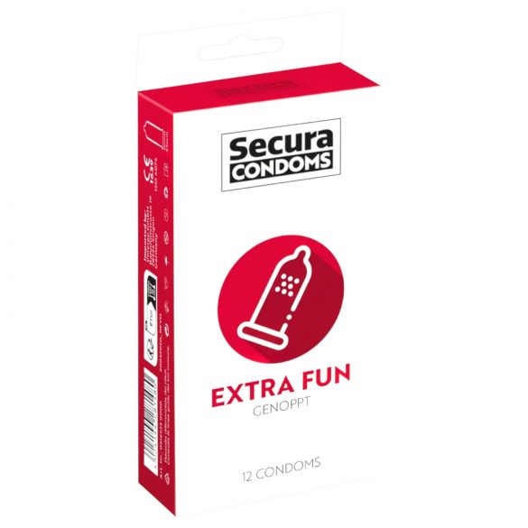 Secura Extra Fun - preservativo a puntini - 53mm (12pz) 