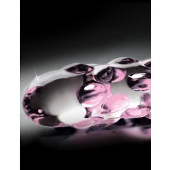 Dildo in Vetro soffiato con Perline Rosa - Icicles N° 7