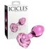 Icicles No. 48 - Plug anale in vetro rosa con design floreale