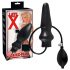 LATEX - Plug anale nero gonfiabile per piacere intenso