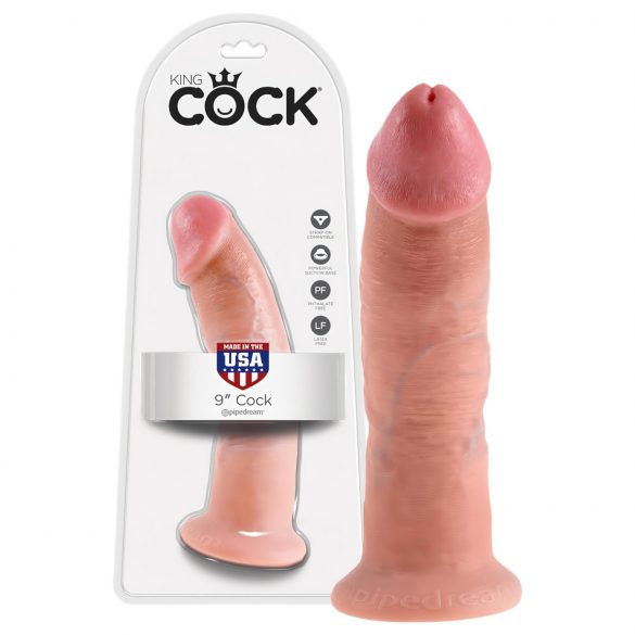 Dildo Realistico King Cock 9 con Ventosa (23cm) - Colore Naturale 