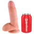 Dildo King Cock 7 pollici con testicoli (18 cm) - colore naturale 