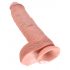 Dildo Realistico King Cock 10 con Testicoli Grande (25 cm) - Colore Naturale 