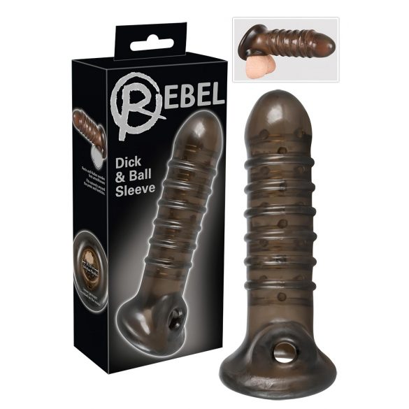 Fodero per pene costolato Rebel (color fumo) 