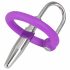 Plug per pene con anello glandulare in silicone e dilatatore uretrale (viola-argento) 