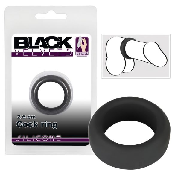 Anello Fallico Spesso in Silicone Black Velvet (Diametro Interno 2,6cm) - Nero 