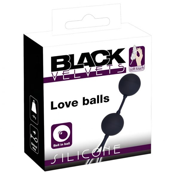 Duo di palline di piacere Black Velvet in silicone 