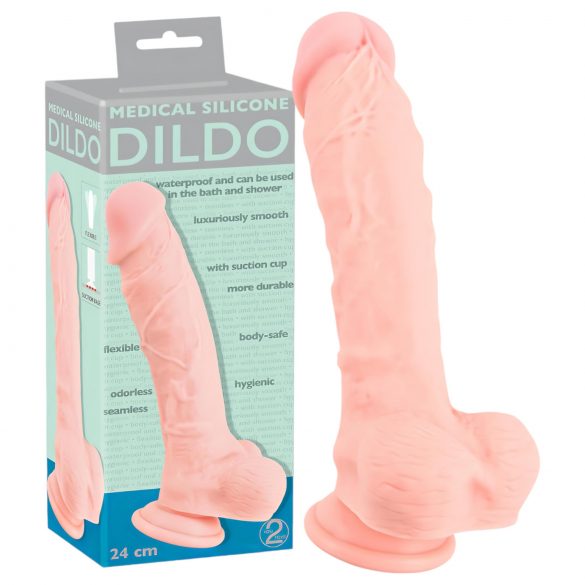 Medical - dildo in silicone medico (24cm) - naturale