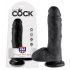 Dildo Nero King Cock con Testicoli e Ventosa (20 cm) - Realistico 