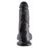 Dildo Nero King Cock con Testicoli e Ventosa (20 cm) - Realistico 