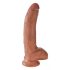 King Cock 9 dildo con testicoli (23 cm) - marrone