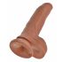 King Cock 9 dildo con testicoli (23 cm) - marrone