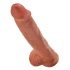 Re Súlyos Latino Amante Dildo con Testicoli e Ventosa (25 cm) - Marrone 