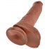 Re Súlyos Latino Amante Dildo con Testicoli e Ventosa (25 cm) - Marrone 