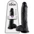 Amante Latino King Cock con Testicoli e Ventosa (25 cm) - Nero 