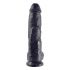 Amante Latino King Cock con Testicoli e Ventosa (25 cm) - Nero 