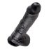 Amante Latino King Cock con Testicoli e Ventosa (25 cm) - Nero 