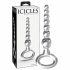 Dildo di Vetro Icicles No. 67 con Anello di Presa e Sfere Graduali (Trasparente) 