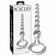 Dildo di Vetro Icicles No. 67 con Anello di Presa e Sfere Graduali (Trasparente) 