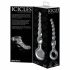 Dildo di Vetro Icicles No. 67 con Anello di Presa e Sfere Graduali (Trasparente) 