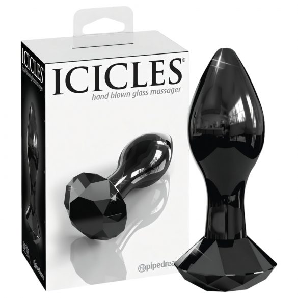 Icicles No. 78 - dildo anale in vetro conico (nero)