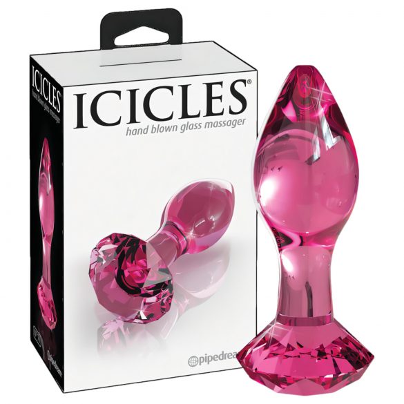 Icicles No. 79 - dildo anale in vetro a forma conica (rosa)