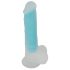 Dildo Luminoso con Ventosa You2Toys - Prodotto Fluorescente nella Oscurità con Testicoli (blu) 