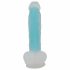 Dildo Luminoso con Ventosa You2Toys - Prodotto Fluorescente nella Oscurità con Testicoli (blu) 