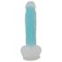 Dildo Luminoso con Ventosa You2Toys - Prodotto Fluorescente nella Oscurità con Testicoli (blu) 