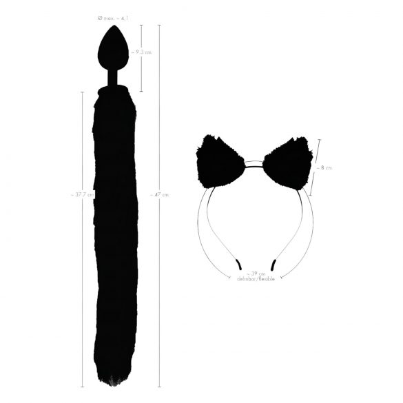 Bad Kitty - set di plug anali con gatto - (nero)