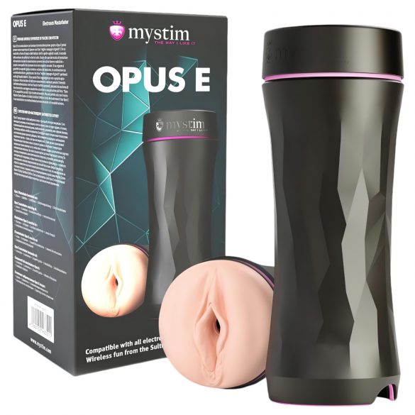 mystim Opus E Vagina - masturbatore elettro naturale/nero