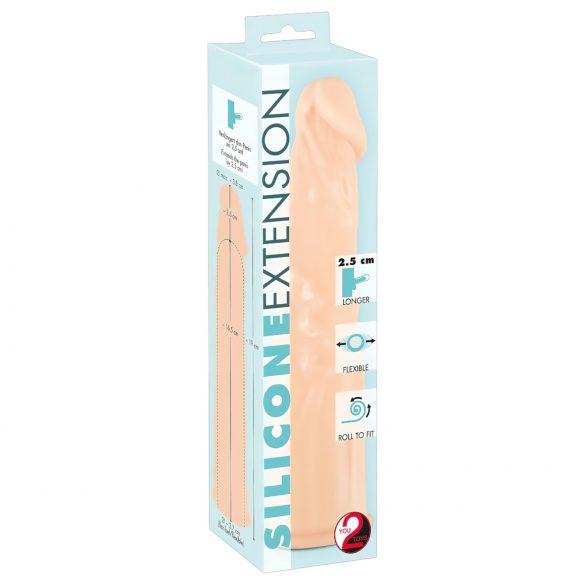 Fodero per Pene in Silicone con Estensione 2,5 cm - You2Toys - Realistico, Naturale, 19cm 