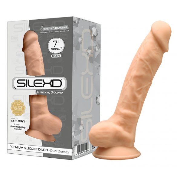 Dildo Realistico Silexd con Ventosa - 17,5cm (Naturale) 