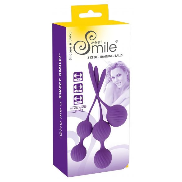 Set di palline di Kegel SMILE 3 - viola (tris) 