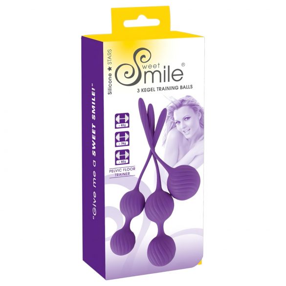 Set di palline di Kegel SMILE 3 - viola (tris) 