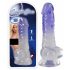 Dildo Trasparente Viola con Testicoli e Ventosa - 19,5 cm 