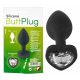 Plug Anale con Gioiello Bianco - Dildo Anale Cuore in Silicone (Nero) 