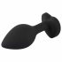 Plug Anale con Gioiello Bianco - Dildo Anale Cuore in Silicone (Nero) 