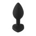 Plug Anale con Gioiello Bianco - Dildo Anale Cuore in Silicone (Nero) 