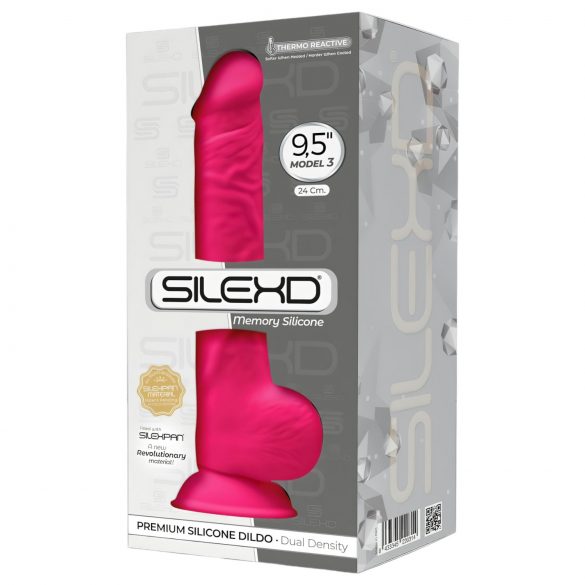 Silexd 9,5 - Dildo modellabile con ventosa e testicoli 24cm (rosa)