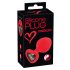 You2Toys Plug M - plug anale con cuore e pietra nera - medio (rosso)