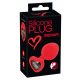 Plug Anale Medium con Gemma Nera e Base a Cuore You2Toys - Rosso 