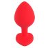 Plug Anale Medium con Gemma Nera e Base a Cuore You2Toys - Rosso 