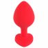 Plug Anale Medium con Gemma Nera e Base a Cuore You2Toys - Rosso 