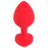 You2Toys Plug M - plug anale con cuore e pietra nera - medio (rosso)